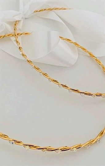Позлатени сватбени корони с кристали Swarovski Eleni Gold