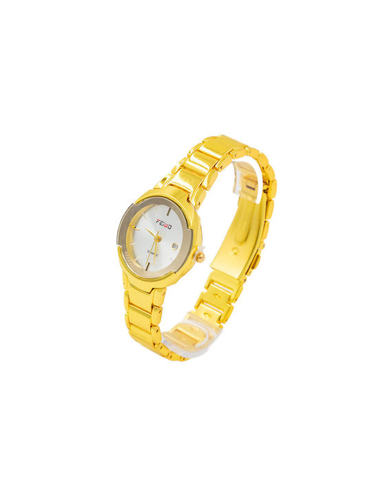 Nora's Accessories Watch with Gold Metal Bracelet