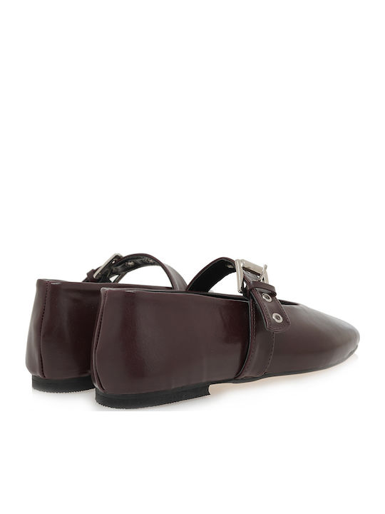 Pantofi balerini pentru femei in Burgundy Culori