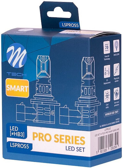 M-Tech Λάμπες Αυτοκινήτου HB3 Canbus LED 6500K Ψυχρό Λευκό 40W 2τμχ