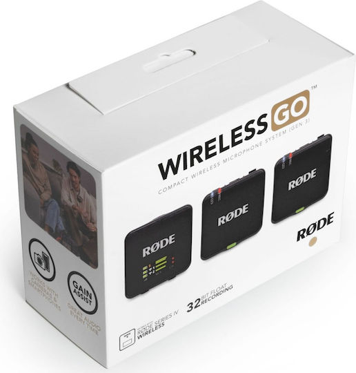 Rode Wireless GO Gen3 Set Wireless Condenser (Small Diaphragm) Microphone Πέτου, Clip On Journalistic