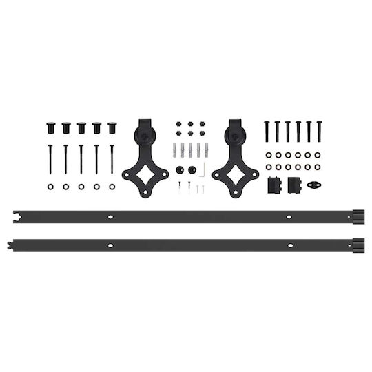 vidaXL Sliding Door Mechanism for Middle Door 213.5cm Black