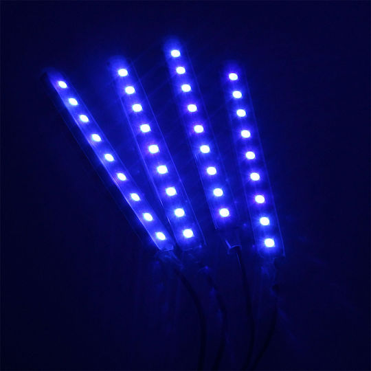 Διακοσμητικά Εσωτερικά Led Bluetooth Rgb Panel Αυτοκινήτου 12v 9 Smd 12cm Αναπτήρα Αυτοκινήτου 4 Τμχ Ee7437 Oem