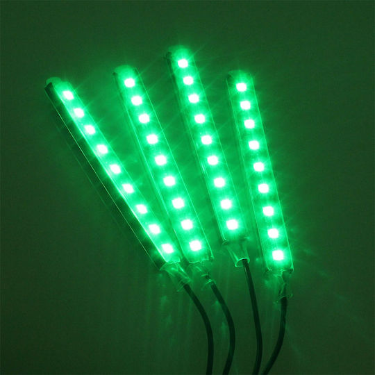 Διακοσμητικά Εσωτερικά Led Bluetooth Rgb Panel Αυτοκινήτου 12v 9 Smd 12cm Αναπτήρα Αυτοκινήτου 4 Τμχ Ee7437 Oem