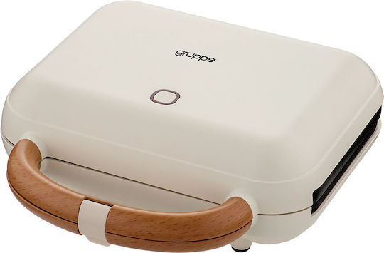 Gruppe Sandwich Maker with Removable Plates for for 2 Sandwiches Sandwiches 900W Ivory-Wood