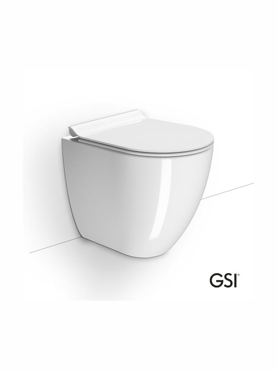 GSI Stehende Toilette mit Schlank Deckel Sanftes Schließen Weiße