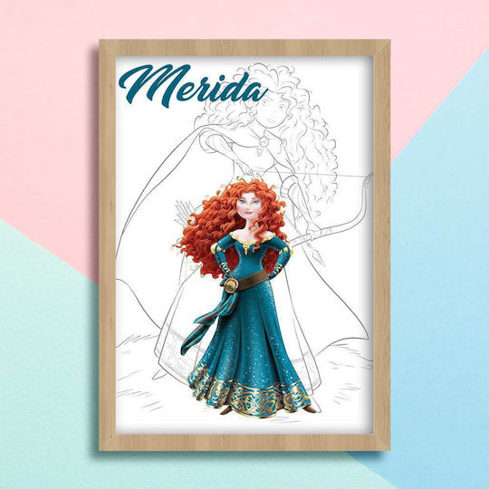 Παιδικό Κάδρο Princess Merida 21x30εκ.