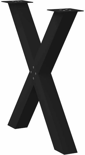 vidaXL Металик Крак На Мебел 2 Бройки Подходящ За Маса / Малка Маса / Офис 70x72см Черен