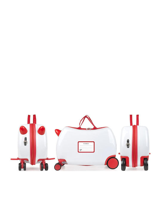 ARSAMAR Rider Crayons Kids Cabin Hard Suitcase White with 4 Wheels Height 31cm