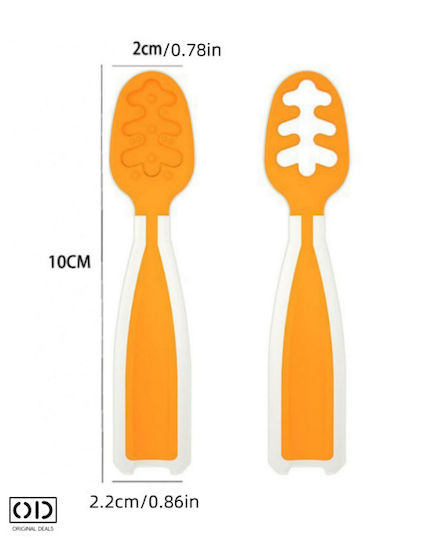 Set pentru bebeluși cu Linguri din Silicon pentru 6+ luni Galbene 2buc