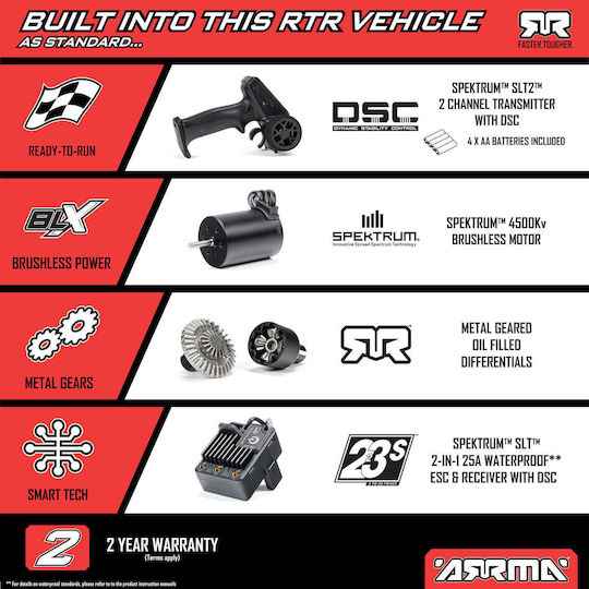 Arrma 4x4 Rtr Teleghidat Mașină