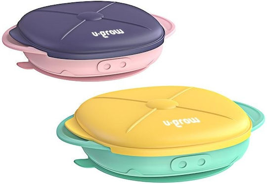 U-Grow Baby Food Plate made of Silicone Yellow