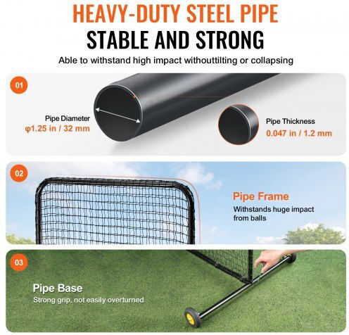 Vevor 7x7 Ft Baseball Safety Screen Batting Cage Tsbhwlxzx77ydo26zv0