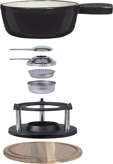 Livoo Stainless Steel Fondue Pot with Tea Light Black 19x19x19cm
