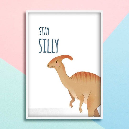 Παιδικό Κάδρο Με Δεινόσαυρο Stay Silly 21x30εκ.