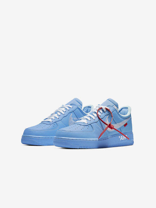 Nike Air Force 1 Low Off-White Sneakers University Blue / Metallic Silver / White