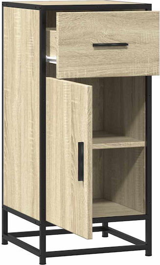 Living Room Display Cabinet Made of Beige Metal 35.5x35x76cm