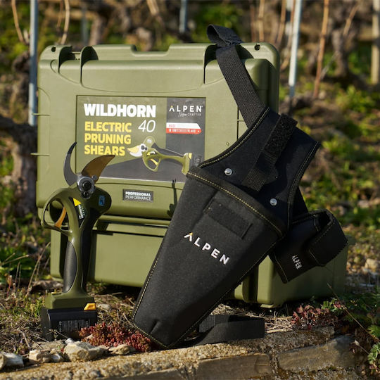 Alpen Swiss Tools 40 Wild Horn Battery Pruner 21.6V 2x2.6Ah/4.5Ah With Maximum Cutting Diameter 40mm In Carrying Case