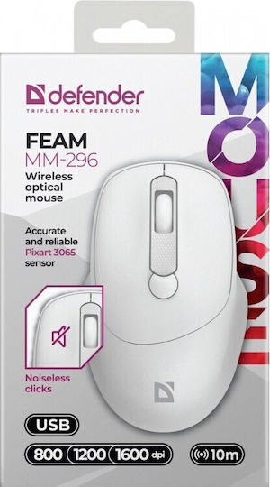 Defender Wireless Mouse Feam White