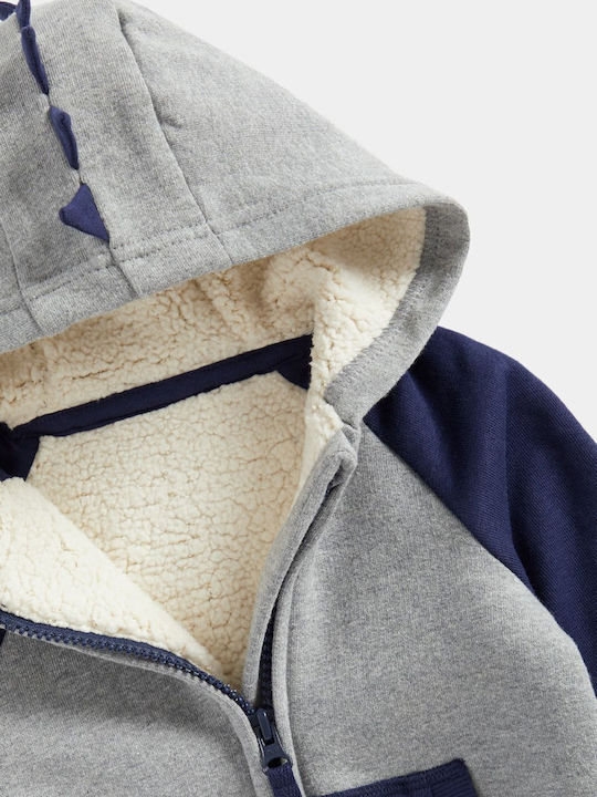 Kinder-Sweatshirt Strickjacke mit Kapuze Marineblau