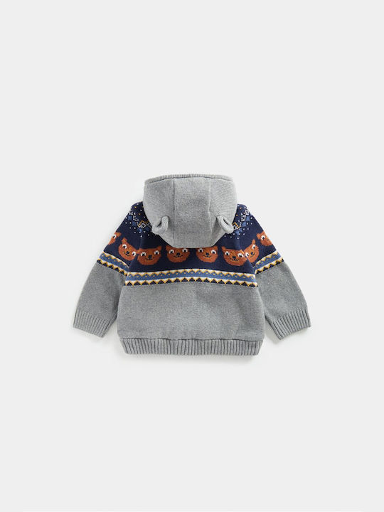 Cardigan pentru copii Tricotat cu Glugă Multicoloră
