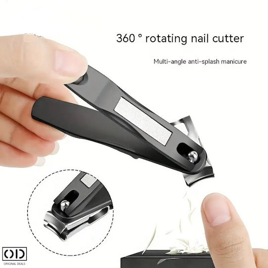 Cleste Profesional pentru Pedichiură Unghii Cap de Tăiere Rotativ 360 de Grade Material Premium Design Manevrabilitate Ușor de Folosit Dimensiune 9.5 X 1.3 Cm Negru Oferte Originale