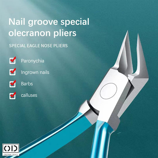 Cleste Profesional pentru Unghii de la Picioare, Cap de Tăiere Drept la 120 de Grade, Material Premium, Design Manevrabil, Ușor de Folosit, Dimensiune 10 X 6.5 Cm, Turcoaz, Oferte Originale