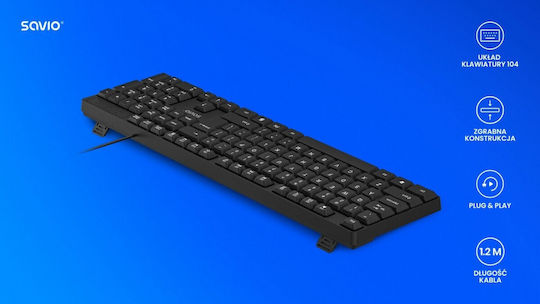 Savio Kb-01 Πληκτρολόγιο Αγγλικό US