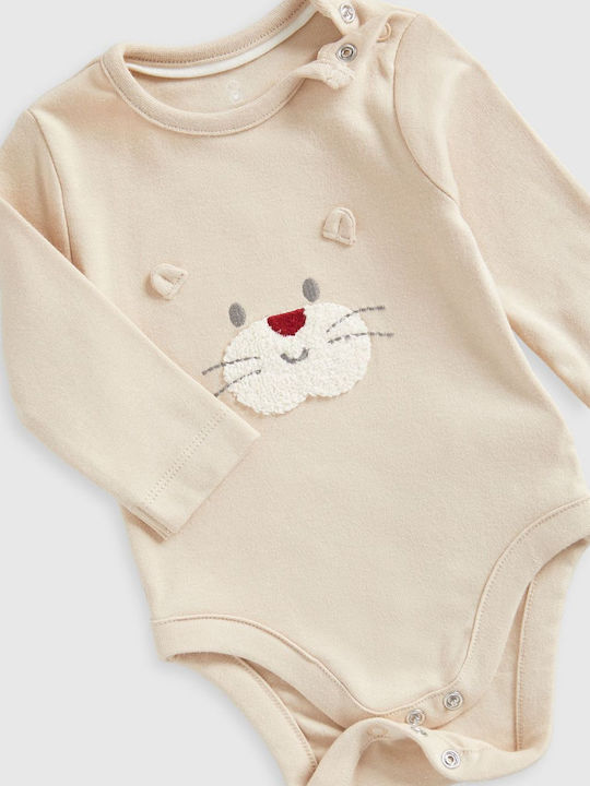 Mothercare Baby Bodysuit Set Long-Sleeved with Pants Beige 4pcs