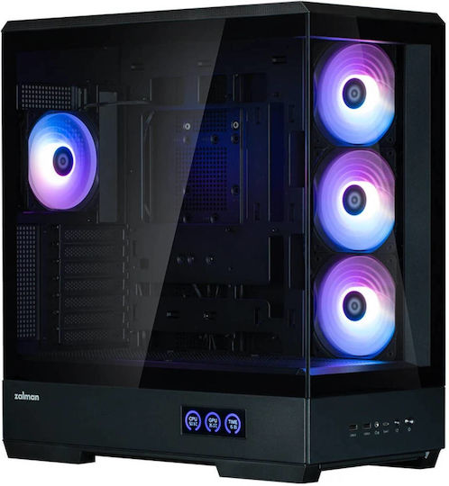 Zalman P50 DS Gaming Midi Tower Κουτί Υπολογιστή με Πλαϊνό Παράθυρο Μαύρο