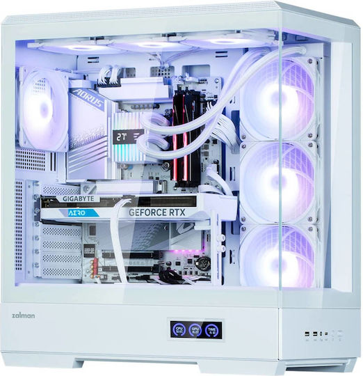 Zalman P50 DS Gaming Midi-Turm Computergehäuse mit Seitenfenster Weiß