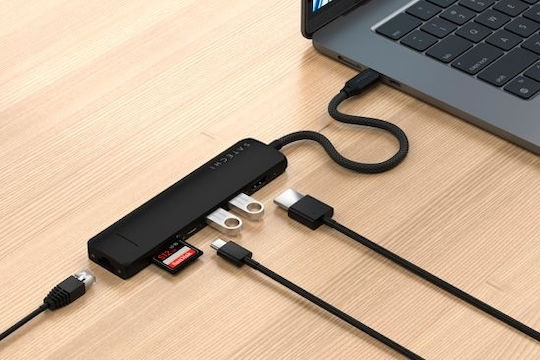 Satechi USB-C Docking Station with HDMI 4K PD Ethernet Black (ST-P7SK)