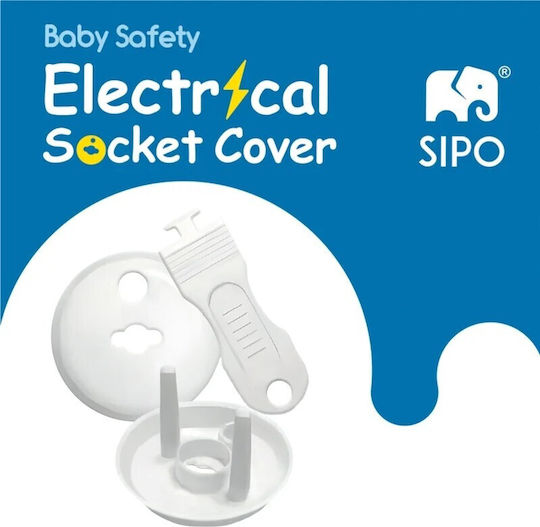 Sipo Socket Protective Cover Simple Placement made of Plastic in White Color 12pcs