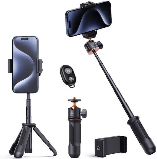 K&F Concept Kf09.128v1 Cell Phone Tripod with Bluetooth Black