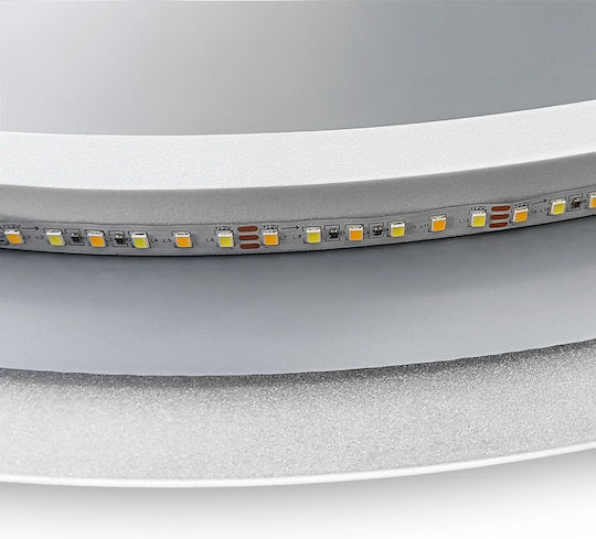 Tutumi Oglindă de Perete cu Ramă din & Iluminare LED Diametru 60cm 1buc