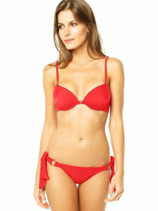 Bikini Slip με Κορδονάκια Κόκκινο