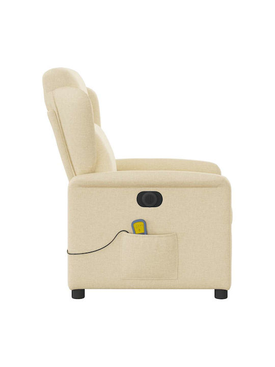 Πολυθρόνα Relax Massage με Υποπόδιο Κρεμ 78x95x100cm