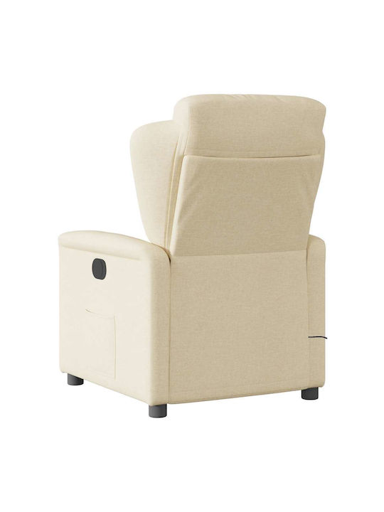 Πολυθρόνα Relax Massage με Υποπόδιο Κρεμ 78x95x100cm