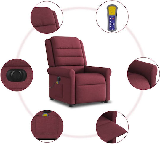 Relax Armchair Massage with Footstool Bordeaux 73x91.5x102.5cm