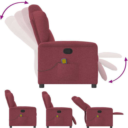Relaxsessel Friseurwaschbecken mit Fußhocker Bordeaux 78x95x100cm