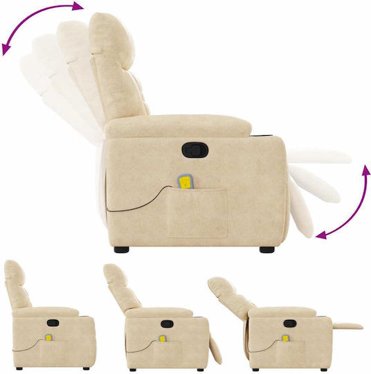 Relaxsessel Friseurwaschbecken mit Fußhocker Cream 72x90x99cm