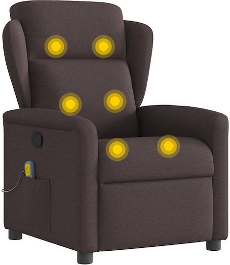 Πολυθρόνα Relax Massage με Υποπόδιο Σκούρο Καφέ 78x95x100cm