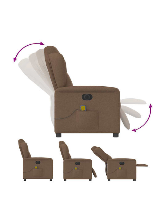 Πολυθρόνα Relax Massage με Υποπόδιο Καφέ 78x95x100cm