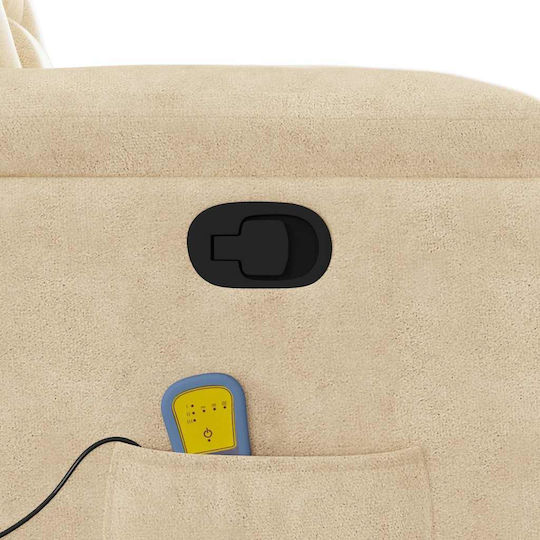 Relaxsessel Friseurwaschbecken mit Fußhocker Cream 72x90x99cm