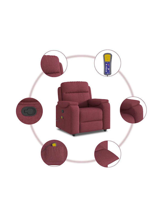 Relax Armchair Massage with Footstool Bordeaux 96x99x102cm