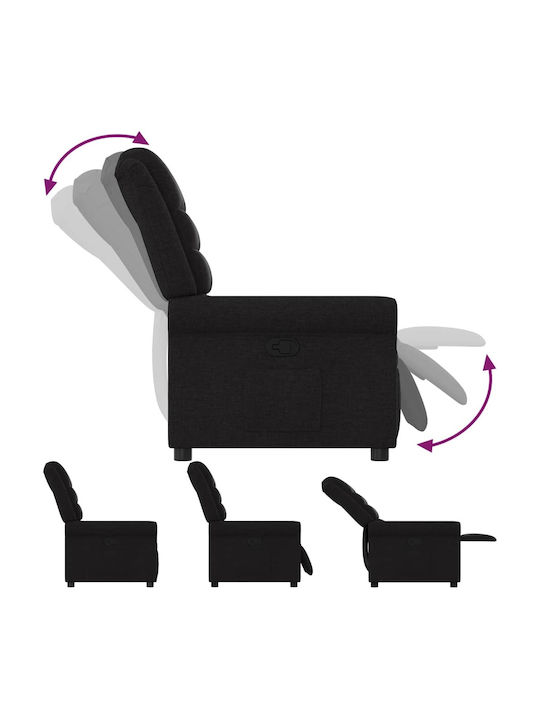 Relax Armchair with Footstool Black 73x91.5x102.5cm