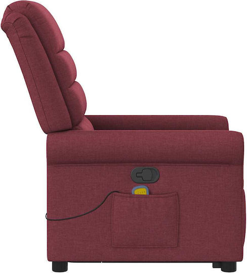Πολυθρόνα Relax Massage με Υποπόδιο Μπορντό 73x91.5x102.5cm