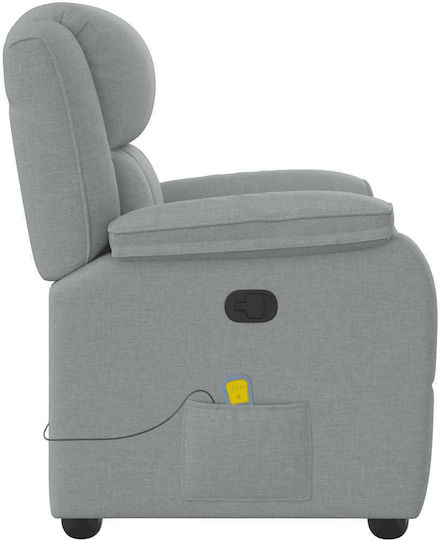 Πολυθρόνα Relax Massage με Υποπόδιο Ανοιχτό Γκρι 96x99x102cm