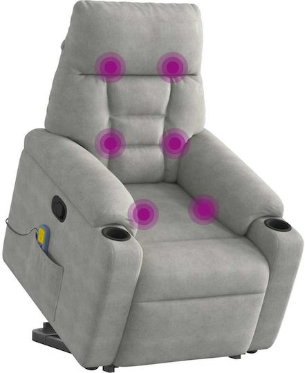 Relaxsessel Friseurwaschbecken mit Fußhocker aus echtem Leder Light 72x90x99cm