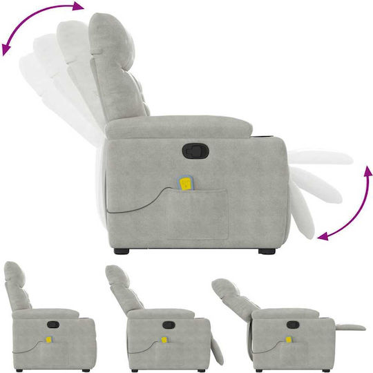 Relaxsessel Friseurwaschbecken mit Fußhocker aus echtem Leder Light 72x90x99cm